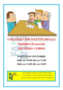 Scopri di più sull'articolo CORSO DI PREPARAZIONE COLLOQUI PSICOATTIT. A.T.A.C. S.P.A. SECONDO CORSO